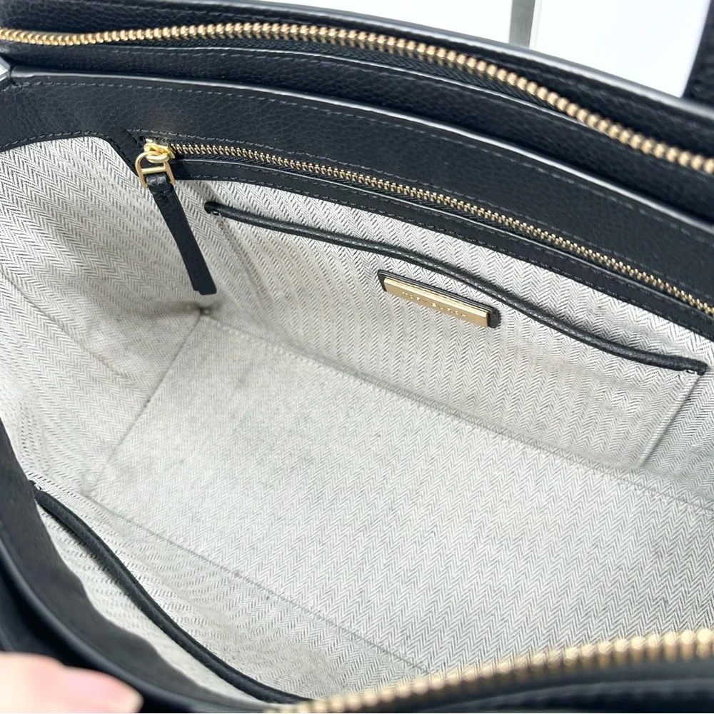 Tory Burch Robinson Leather Tote Bag Black